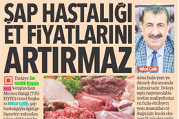 Ankara-30.06.2020 Türkiye Koyun Keçi Yetiştiricileri Merkez Birliği (TÜDKİYEB) Genel Başkanı Nihat Çelik, Çiftçi TV’de Taner Öztürk’ün sunduğu "Çiftçiden Haber" programının canlı yayın konuğu oldu. Programda koronavirüs sonrası tarım ve hayvancılığın önemini aktaran Çelik, "Biz yıllardır bu konuya dikkati çekmeye çalışıyorduk. Bazen anlatmakta da sıkıntı yaşıyorduk ama olayın ciddiyeti, yeni koronaviüs salgınının ortaya çıkması ve gıda güvencesi riskinin oluşmasıyla anlaşıldı.